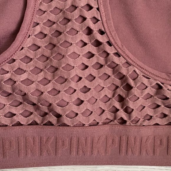 VS PINK caged ultimate‎ sports bra size M blush pink purple - Picture 6 of 7
